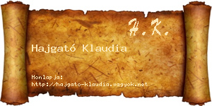 Hajgató Klaudia névjegykártya