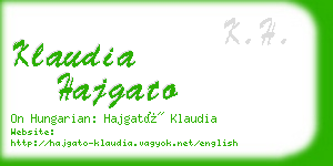 klaudia hajgato business card